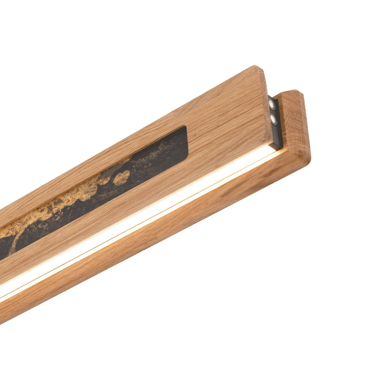 LED-HÄNGELEUCHTE 89/7/150 cm  - Eichefarben/Schwarz, Natur, Holz/Stein (89/7/150cm) - Waldwelt