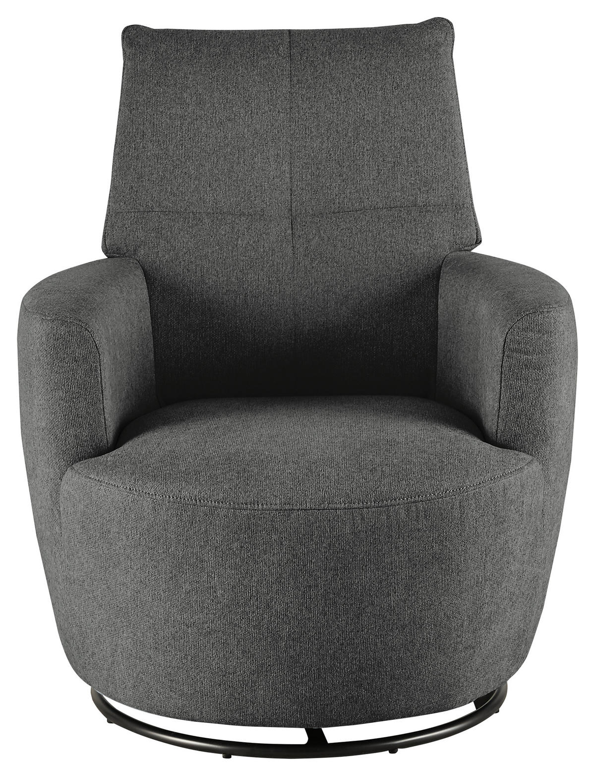 SESSEL Webstoff Graphitfarben    - Graphitfarben/Schwarz, Design, Textil/Metall (80/96/88cm) - SetOne by Musterring
