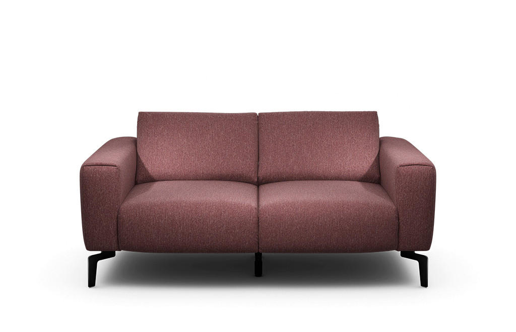 2-SITZER-SOFA Chenille Rot  - Rot/Schwarz, Design, Textil/Metall (180/86/86-94cm) - SENSOO