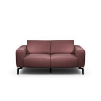 2-SITZER-SOFA Chenille Rot  - Rot/Schwarz, Design, Textil/Metall (180/86/86-94cm) - SENSOO