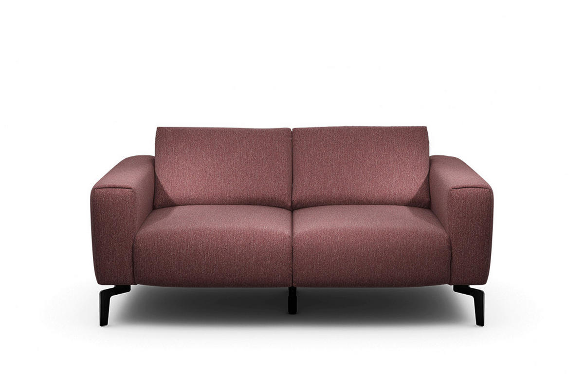 2-SITZER-SOFA Chenille Rot  - Rot/Schwarz, Design, Textil/Metall (180/86/86-94cm) - SENSOO