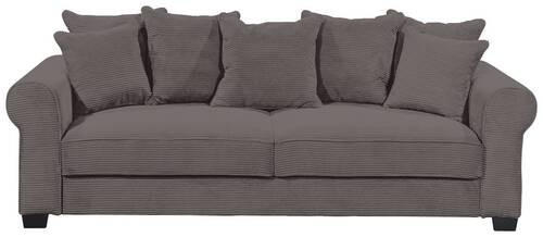 SCHLAFSOFA Cord Dunkelgrau  - Dunkelgrau/Schwarz, KONVENTIONELL, Kunststoff/Textil (250/95/125cm) - Hom`in