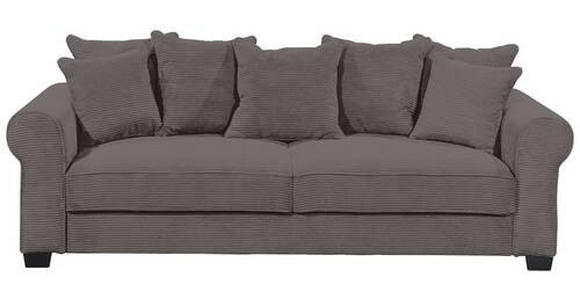 SCHLAFSOFA Cord Dunkelgrau  - Dunkelgrau/Schwarz, KONVENTIONELL, Kunststoff/Textil (250/95/125cm) - Hom`in