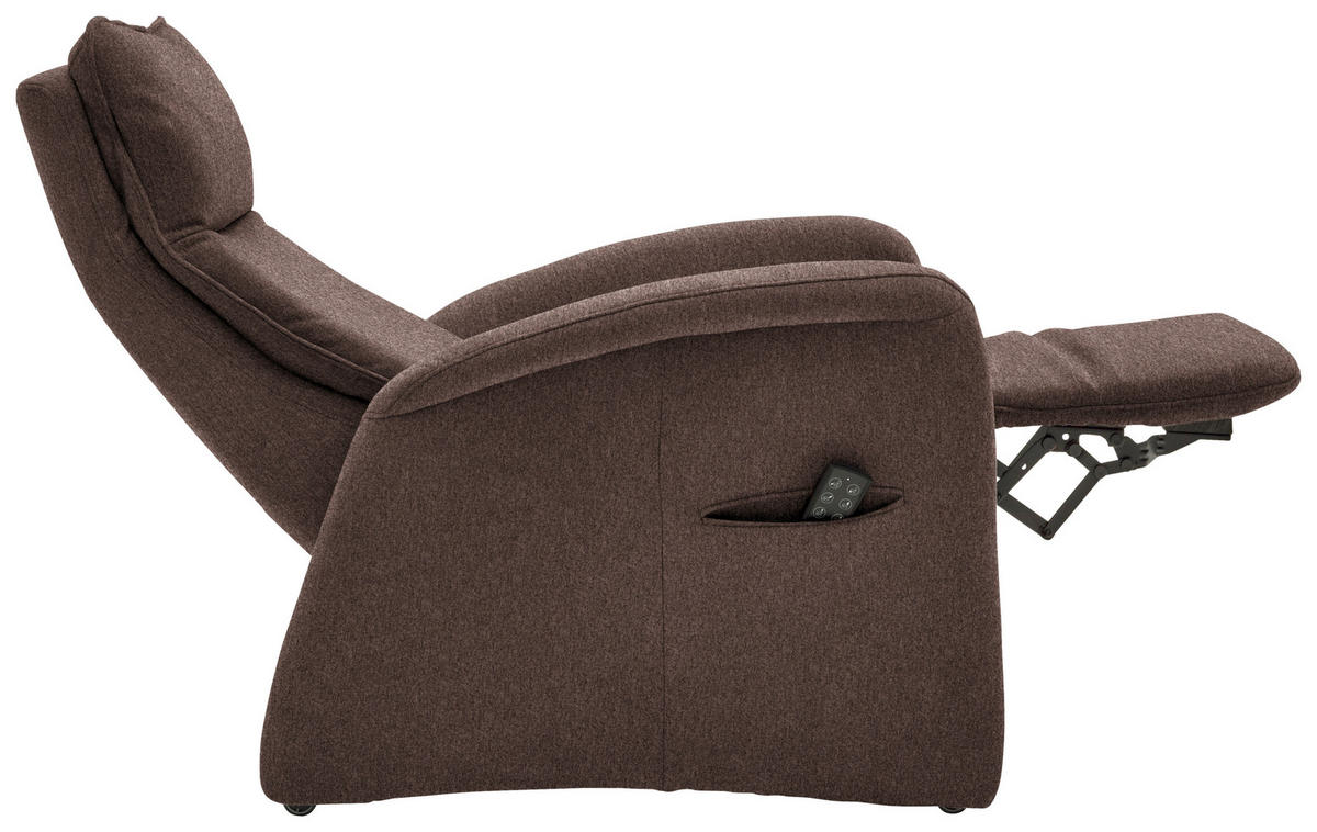 FERNSEHSESSEL in Chenille Dunkelbraun  - Dunkelbraun, Konventionell, Kunststoff/Textil (79-83/108/87cm) - Valdera