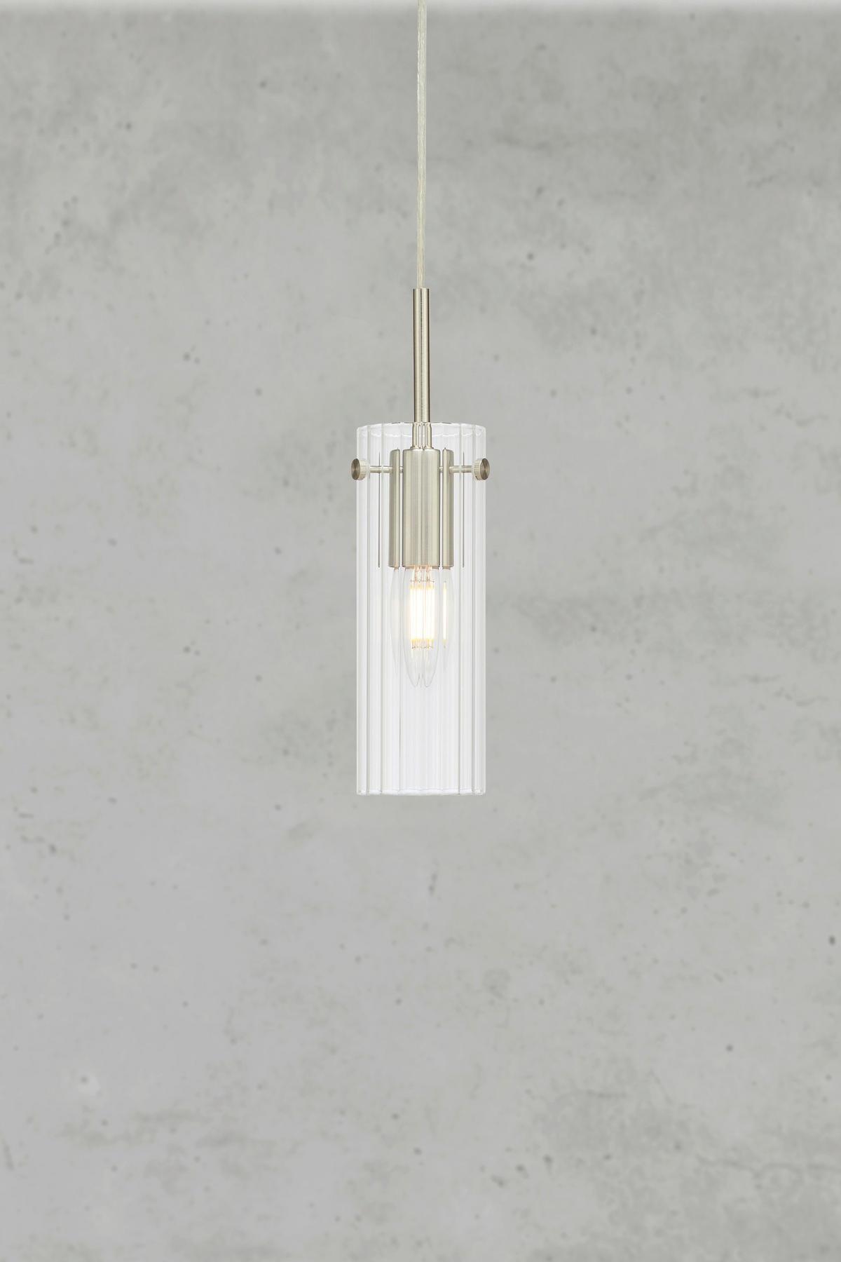 PENDELLEUCHTE Tiba 7/28,5 cm   - Transparent/Nickelfarben, Design, Glas/Metall (7/28,5cm) - Markslöjd