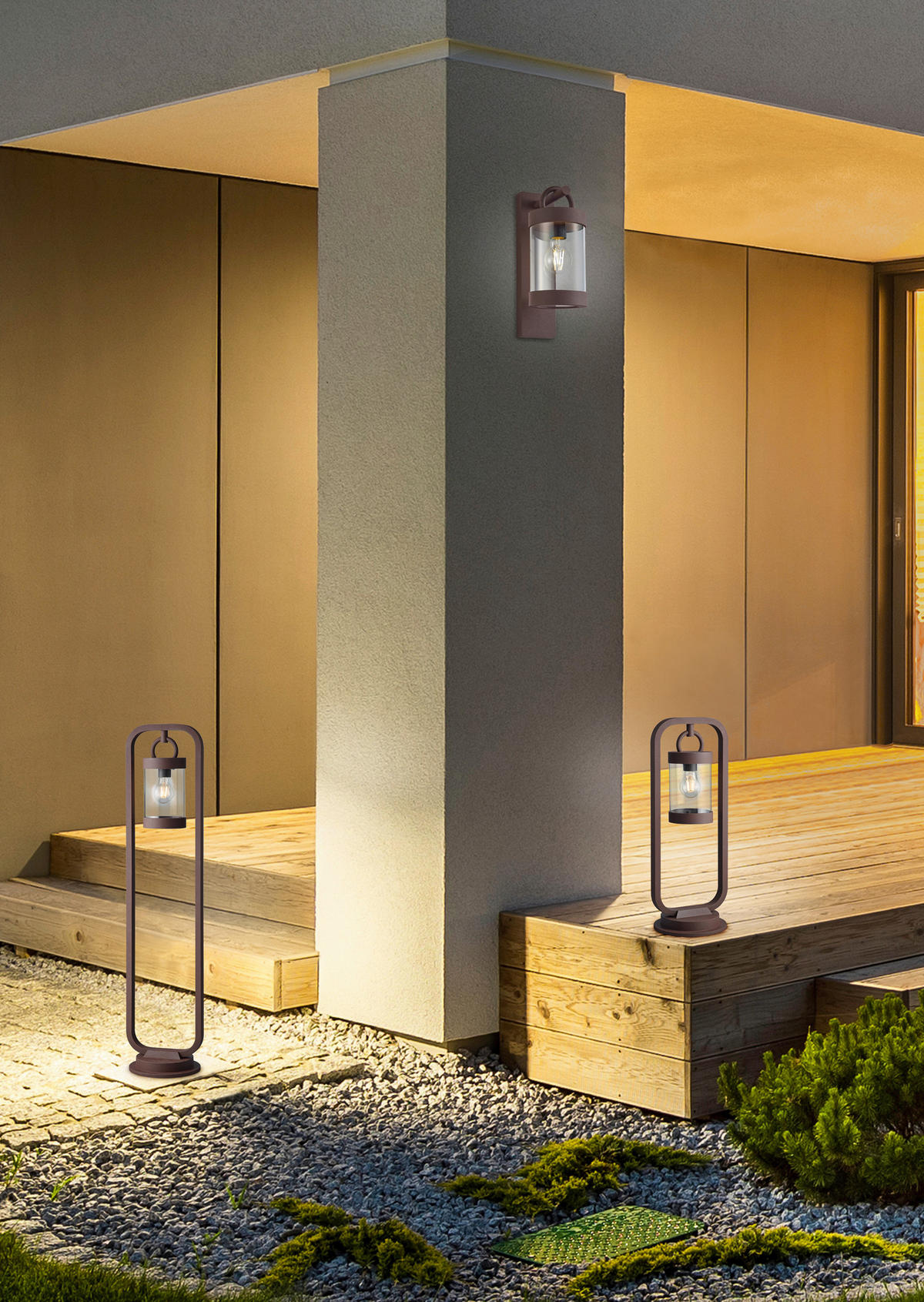 WEGELEUCHTE 23/21/100 cm   - Rostfarben, Basics, Metall (23/21/100cm) - Trio Leuchten