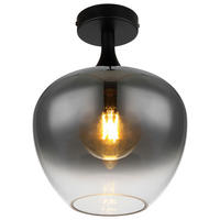 DECKENLEUCHTE 24/31,5 cm   - Schwarz, Design, Glas/Metall (24/31,5cm) - Collet's Monde