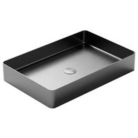 WASCHBECKEN 60/10/40 cm  - Schwarzchrom, MODERN, Metall (60/10/40cm)