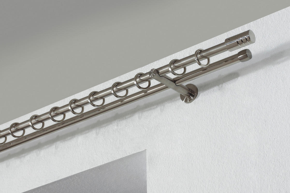 SET GALERIE PERDEA 200 cm  - culoare inox, Basics, metal (200cm) - Homeware