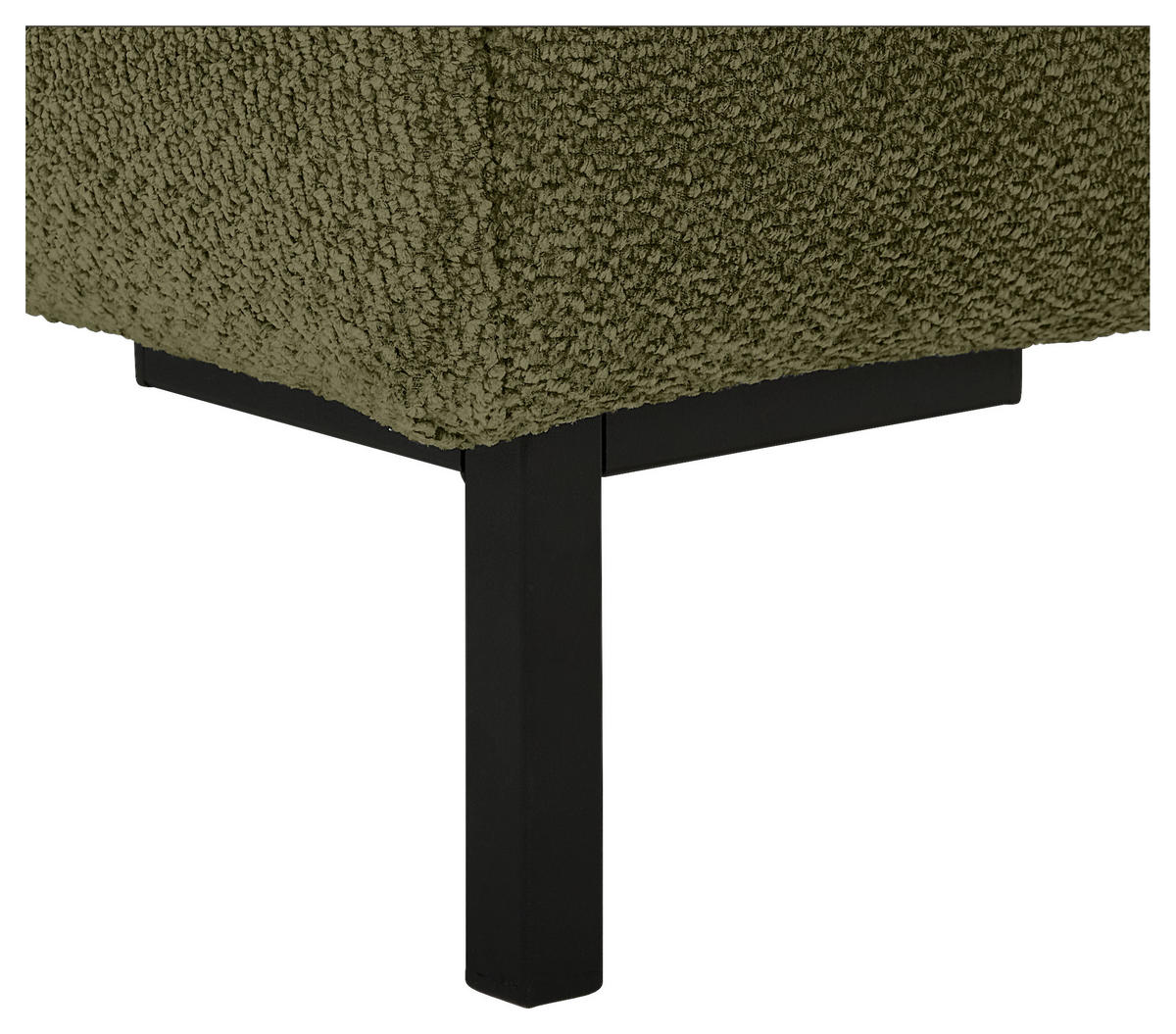 ECKSOFA Olivgrün Webstoff  - Schwarz/Olivgrün, KONVENTIONELL, Textil/Metall (292/192cm) - Carryhome