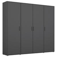 OMARA S KLASIČNIMI VRATI, siva  - siva, Moderno, umetna masa/leseni material (187/194/53cm) - Modern Living