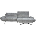 ECKSOFA Grau Chenille  - Schwarz/Grau, Design, Textil/Metall (280/170-195cm) - Dieter Knoll