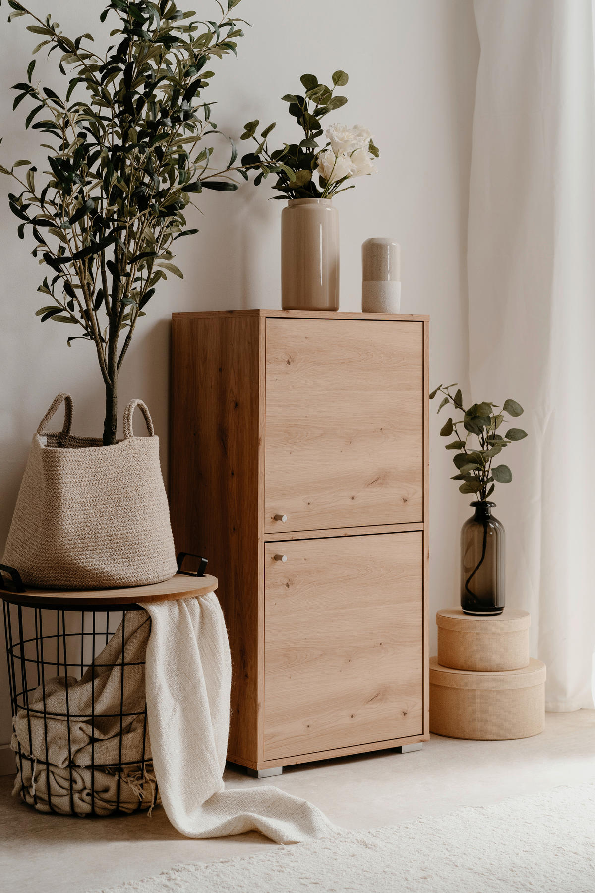 REGAL  46/96,5/33,5 cm Eiche Artisan  - Alufarben/Eiche Artisan, Design, Holzwerkstoff/Kunststoff (46/96,5/33,5cm) - MID.YOU