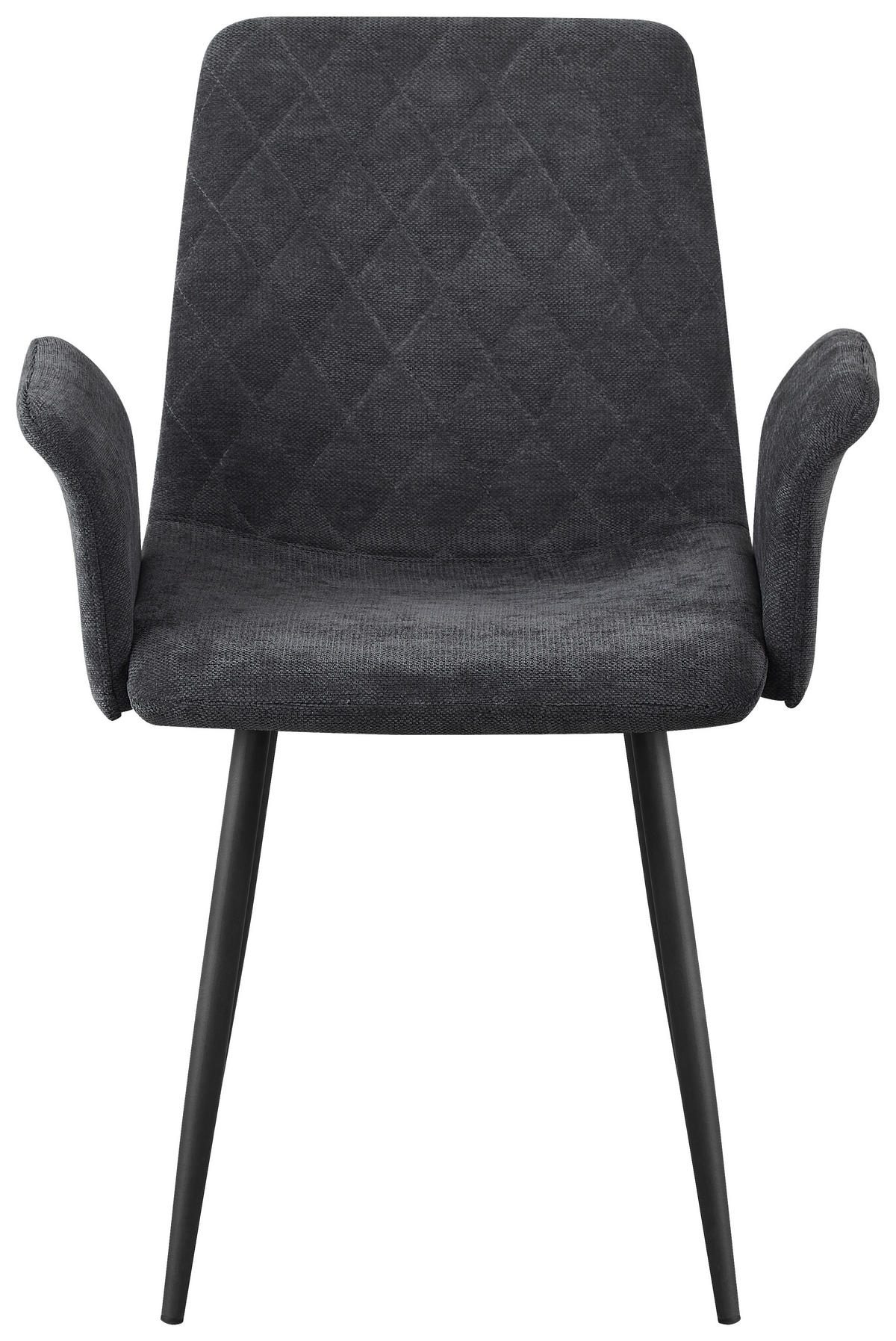 ARMLEHNSTUHL   Webstoff  - Dunkelgrau/Schwarz, Design, Textil/Metall (61/87/55cm) - Ti'me