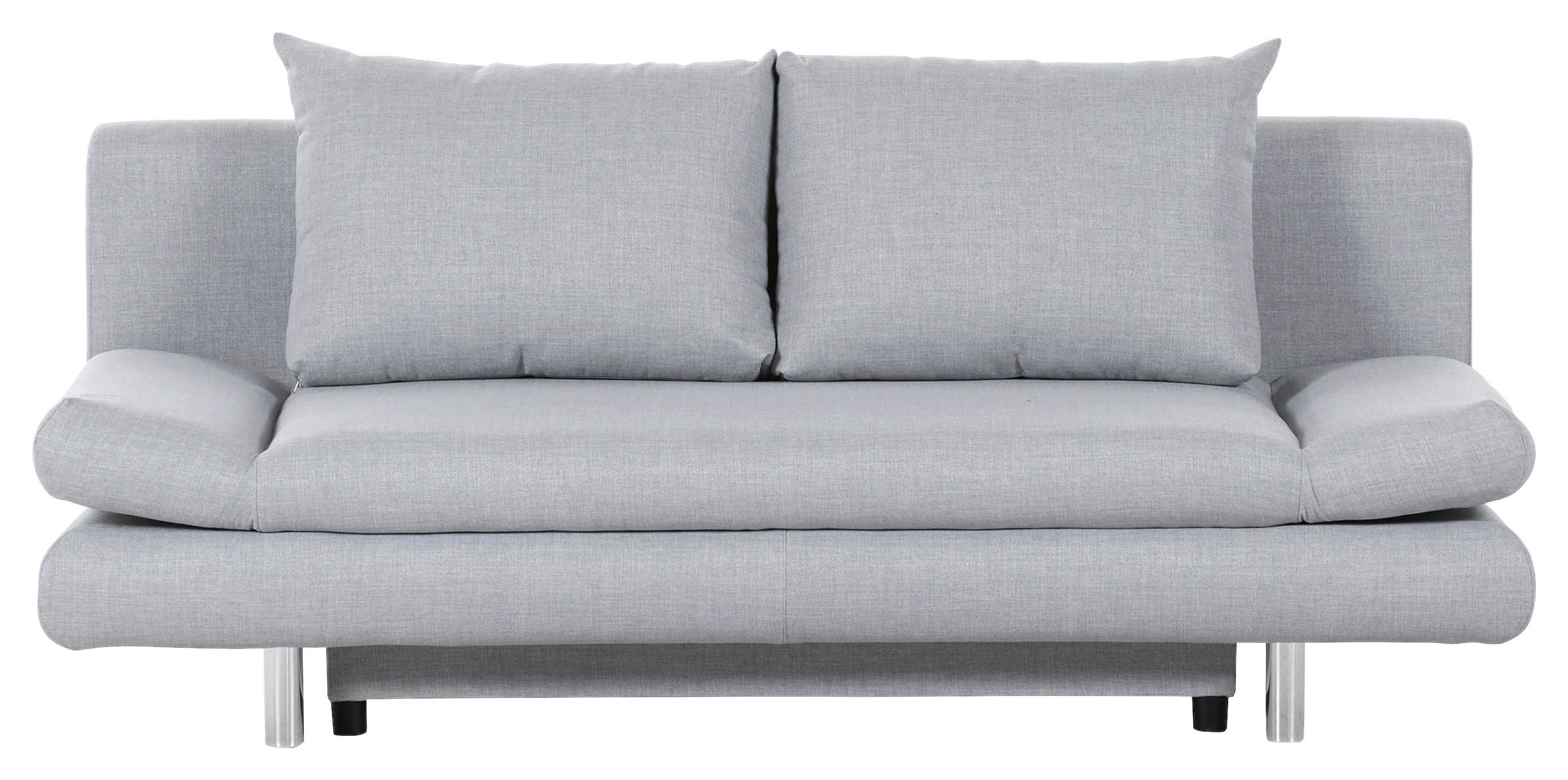 SCHLAFSOFA Flachgewebe Hellgrau  - Chromfarben/Hellgrau, Design, Kunststoff/Textil (194/73/91cm) - Xora