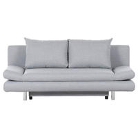 SCHLAFSOFA Flachgewebe Hellgrau  - Chromfarben/Hellgrau, Design, Kunststoff/Textil (194/73/91cm) - Xora