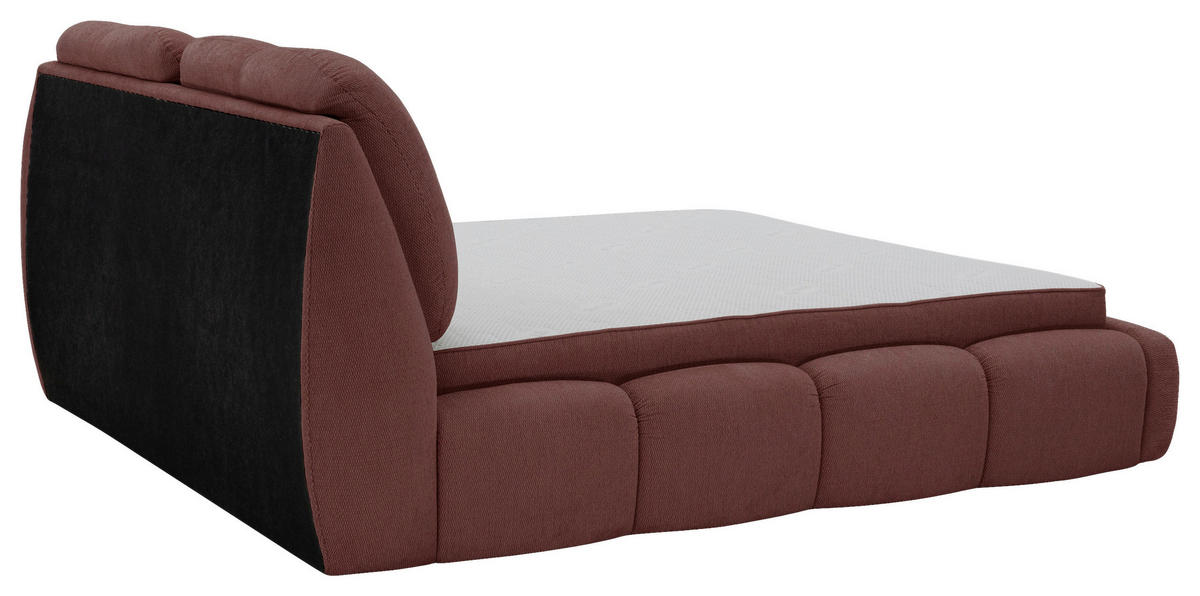 POLSTERBETT 180/200 cm,  in Rot, gepolstertes Kopfteil, Lattenrost, Bettkasten,  - Rot/Schwarz, Design, Holz/Kunststoff (180/200cm) - Chameo