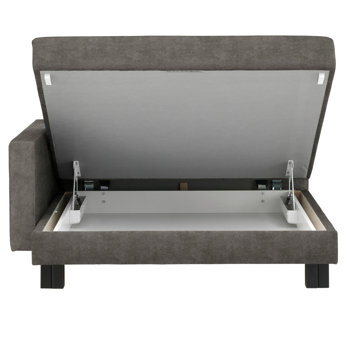 LIEGE  in Velours Hellgrau  - Eiche dunkel/Hellgrau, MODERN, Holz/Textil (137/72/155cm) - Joka