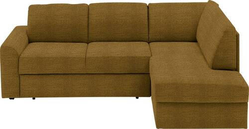 ECKSOFA in Webstoff Dunkelgelb  224/165 cm  - Dunkelgelb/Schwarz, KONVENTIONELL, Kunststoff/Textil (224/165cm) - Xora