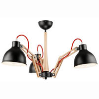 HÄNGELEUCHTE Marcello 39/65 cm  - Buchefarben/Schwarz, Design, Holz/Metall (39/65cm)