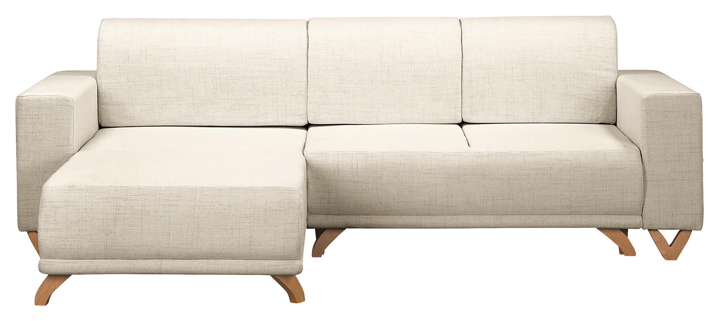 ECKSOFA Bella Hellgrau Textilgeflecht  - Wengefarben/Hellgrau, Design, Holz/Textil (257/174cm) - Livetastic