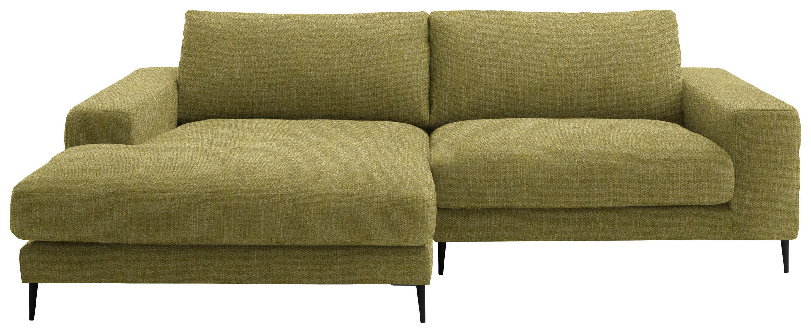 ECKSOFA in Flachgewebe Hellgrün  - Schwarz/Hellgrün, Design, Textil/Metall (177/253cm) - Dieter Knoll