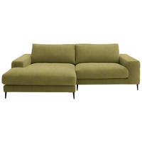 ECKSOFA in Flachgewebe Hellgrün  177/253 cm  - Schwarz/Hellgrün, Design, Textil/Metall (177/253cm) - Dieter Knoll