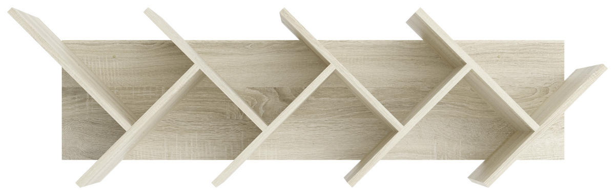 NÁSTĚNNÝ REGÁL, 128/39/26 cm - barvy dubu, Konvenční, kompozitní dřevo (128/39/26cm) - MID.YOU