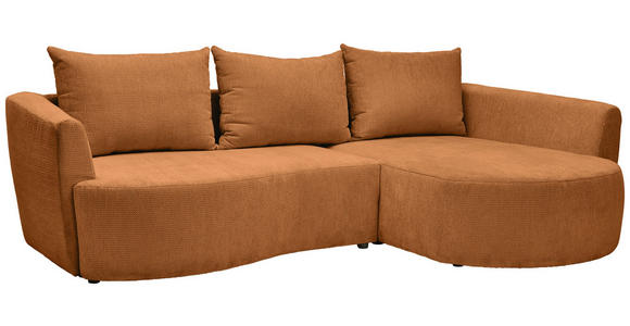 ECKSOFA  in Chenille Rostfarben  - Rostfarben/Schwarz, MODERN, Kunststoff/Textil (287/179cm) - Carryhome