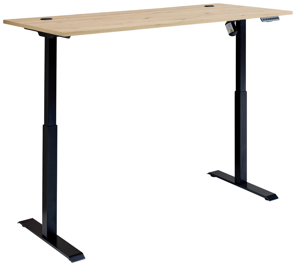 SCHREIBTISCH 160/77/72 cm  in Schwarz, Eiche Artisan  - Schwarz/Eiche Artisan, MODERN, Holzwerkstoff/Metall (160/77/72cm) - MID.YOU