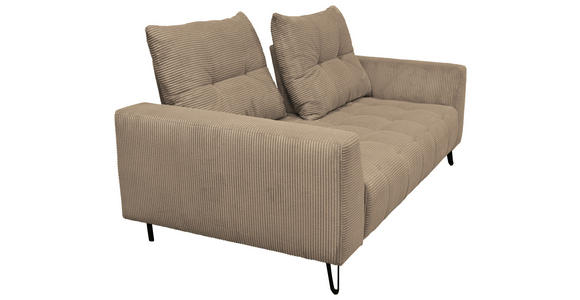 BIGSOFA  in Cord Beige  - Beige/Schwarz, KONVENTIONELL, Textil/Metall (246/100/116cm) - Carryhome