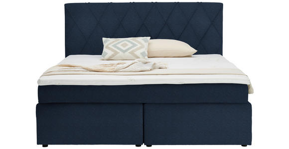 BOXSPRINGBETT 180/200 cm in Blau - Blau/Schwarz, Design, Kunststoff/Textil (180/200cm) - Xora