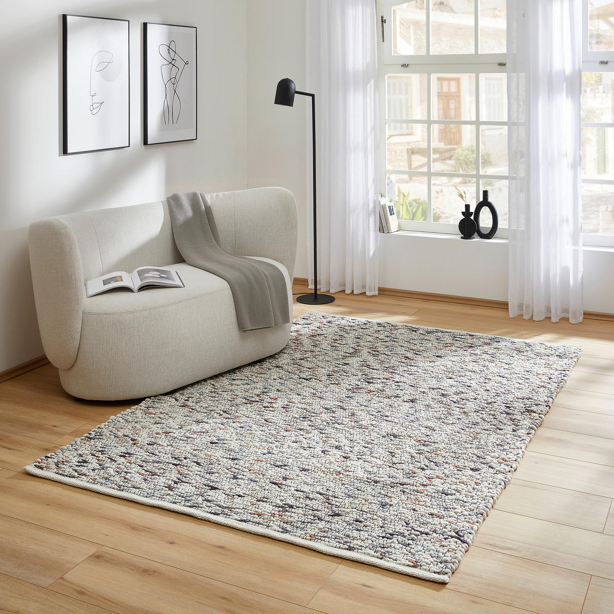 HANDWEBTEPPICH 160/230 cm Tessin Creme  - Creme, Basics, Textil (160/230cm) - Linea Natura