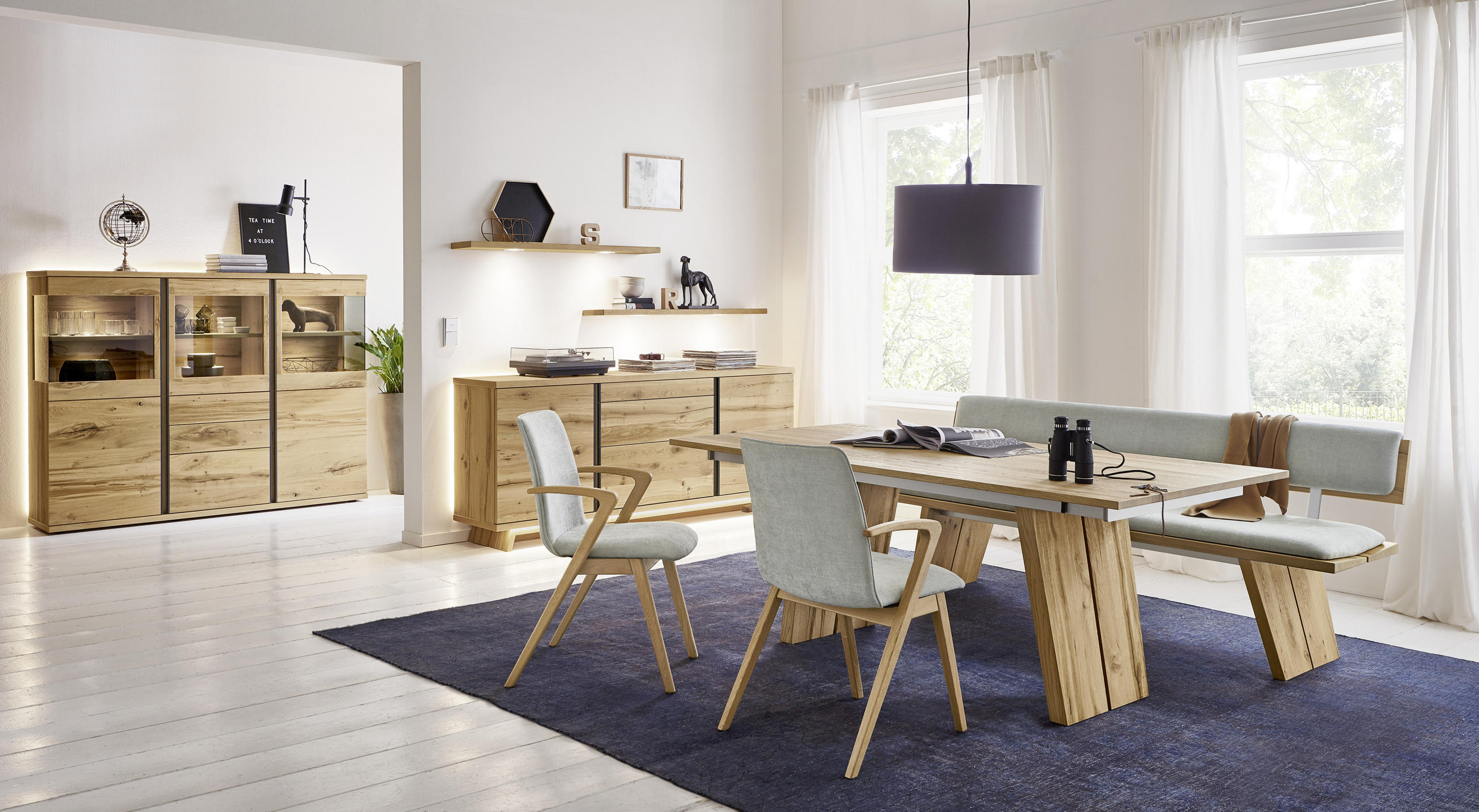 ARMLEHNSTUHL  in  - Eichefarben/Hellgrün, Design, Holz/Textil (54/86/62cm) - Venjakob