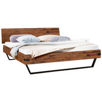 BETT 140/200 cm  in Braun, Schwarz, Akaziefarben  - Schwarz/Braun, Design, Holz/Metall (140/200cm) - Hasena