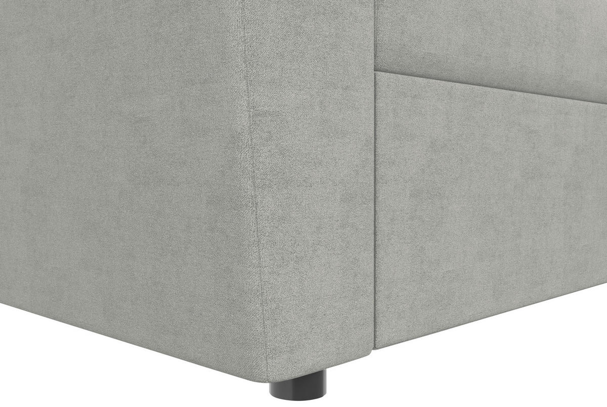 ECKSOFA TERMOLI in Jacquard Hellgrau  231/155 cm  - Hellgrau/Schwarz, Design, Kunststoff/Textil (231/155cm) - MID.YOU