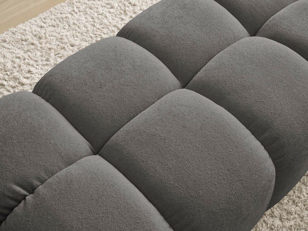 HOCKER EVEREST Struktur Dunkelgrau  - Dunkelgrau/Schwarz, MODERN, Kunststoff/Textil (140/70/40cm)