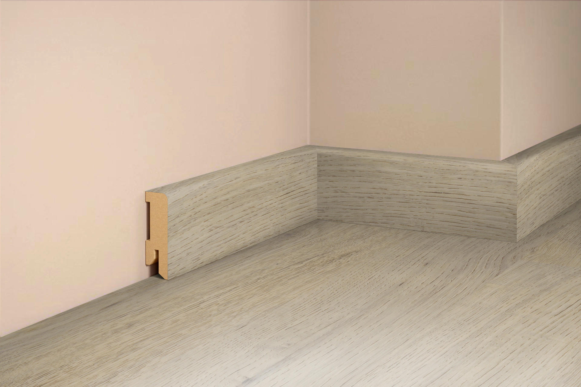 SOCKELLEISTE, Eiche Mandel  - Basics, Holz (240/5/1,6cm) - Tilo