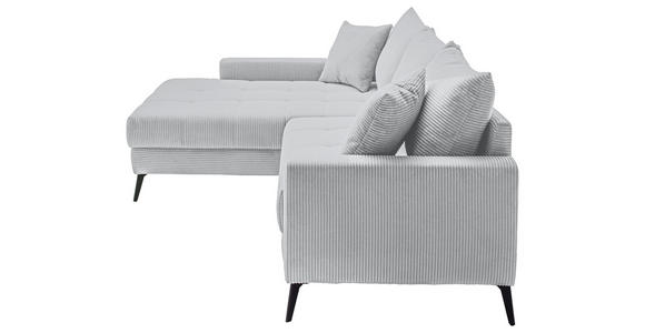 ECKSOFA  in Cord Hellgrau  173/280 cm  - Hellgrau/Schwarz, KONVENTIONELL, Textil/Metall (173/280cm) - Hom`in
