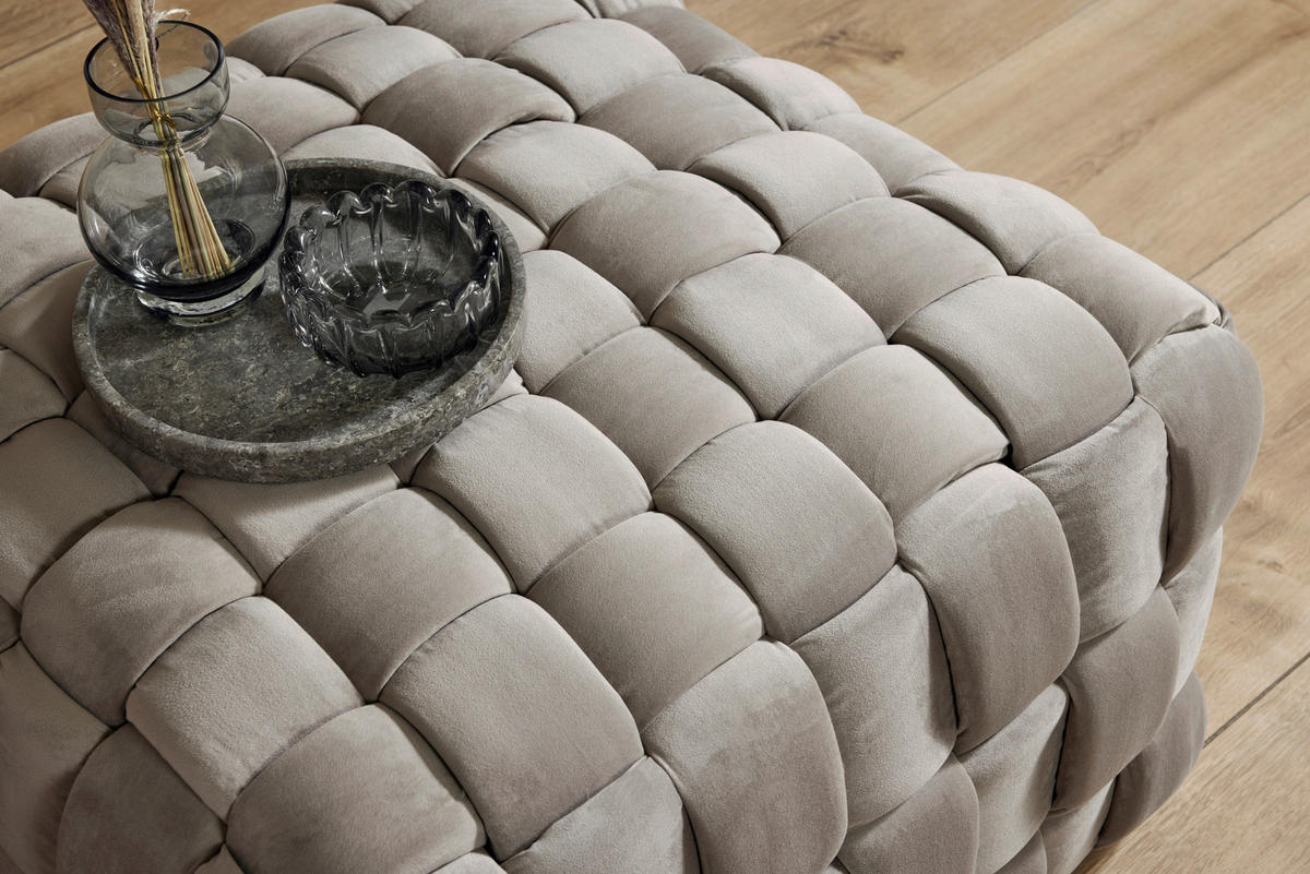 SITZWÜRFEL Samt  - Taupe, MODERN, Textil (78/43/78cm)
