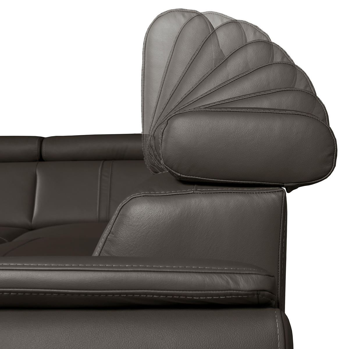 ECKSOFA  in Echtleder Dunkelbraun  - Wengefarben/Dunkelbraun, Design, Leder/Holz (211/265cm) - Livetastic