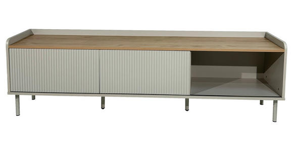 LOWBOARD SNOW in 180/54/40 cm - Eichefarben/Grau, Design, Holzwerkstoff/Metall (180/54/40cm) - Xora