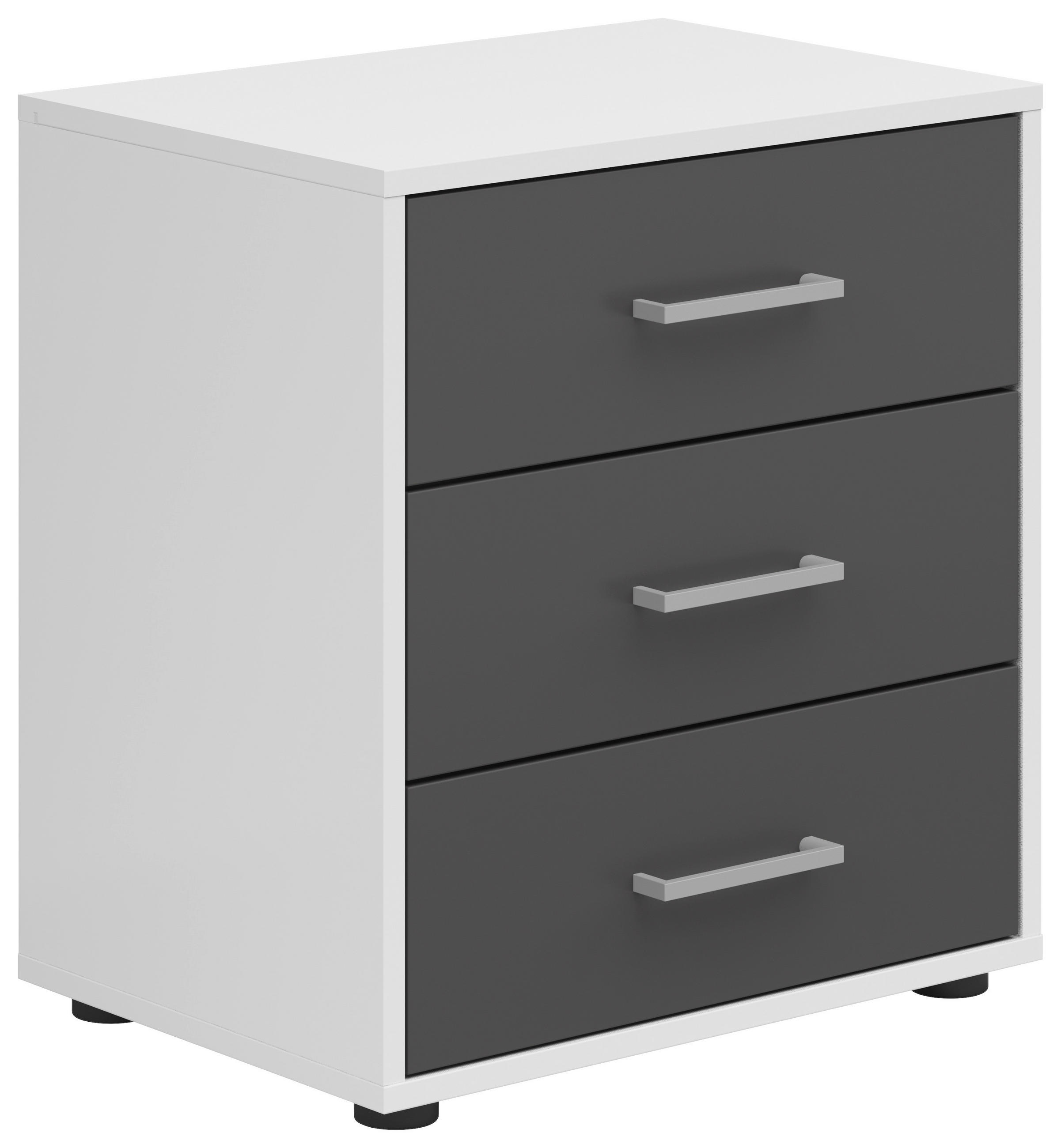 Nachtkästchen Smart 3 Weiß/graphit H: 54 Cm