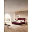 POLSTERBETT Matratze, Lattenrost, Topper Bordeaux 180/200 cm - Bordeaux/Schwarz, KONVENTIONELL, Leder/Holz (180/200cm) - Novel