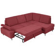 ECKSOFA in Flachgewebe Rot  - Silberfarben/Rot, KONVENTIONELL, Holz/Textil (255/186cm) - Cantus