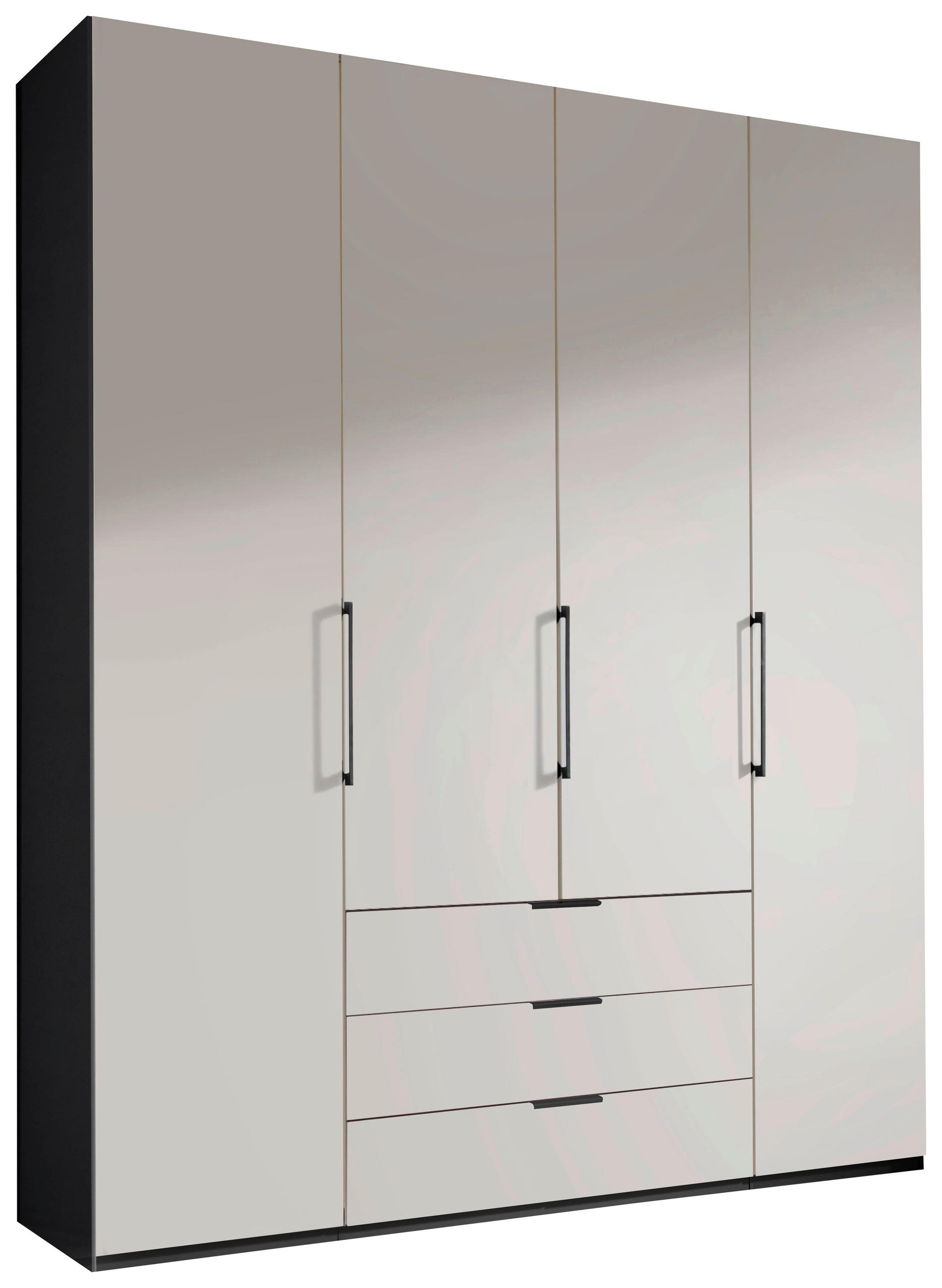 OMARA S KLASIČNIMI VRATI, barve grafita  - črna/barve grafita, Konvencionalno, kovina/leseni material (200/236/58cm) - Novel