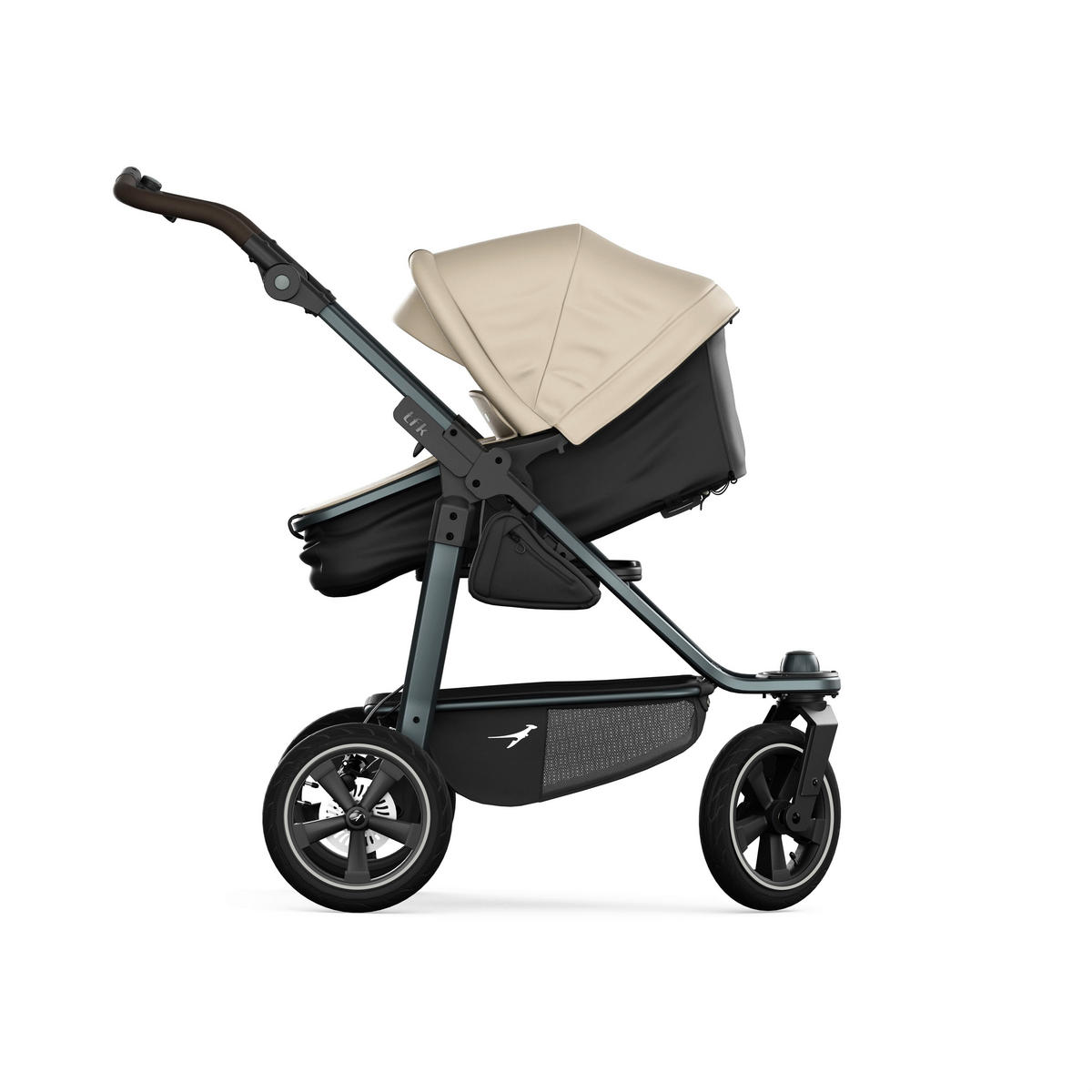 KOMBIKINDERWAGEN  mono3 2-in-1 Kombikinderwagen  sand  - Sandfarben/Schwarz, Basics, Textil/Metall (57/111/120cm) - TFK