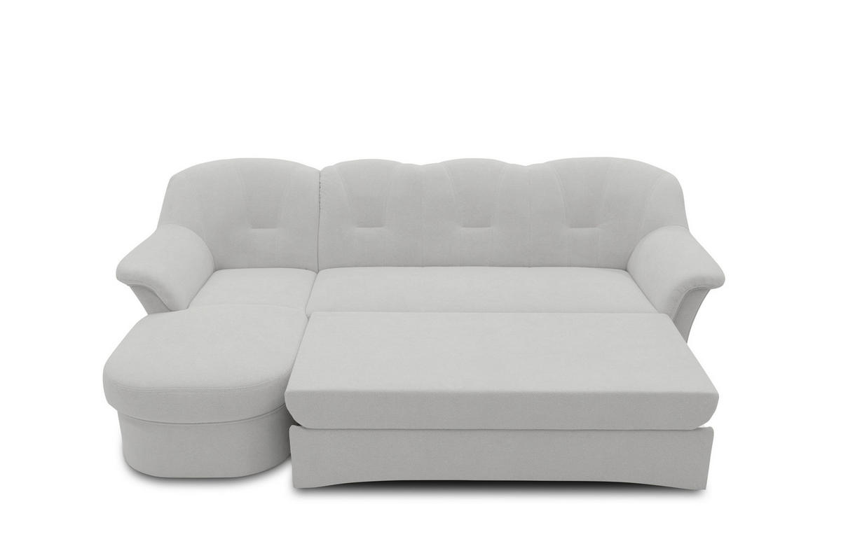 ECKSCHLAFSOFA  FLORES FK Silberfarben Mikrofaser  - Silberfarben/Schwarz, KONVENTIONELL, Kunststoff/Textil (142/231cm) - MID.YOU