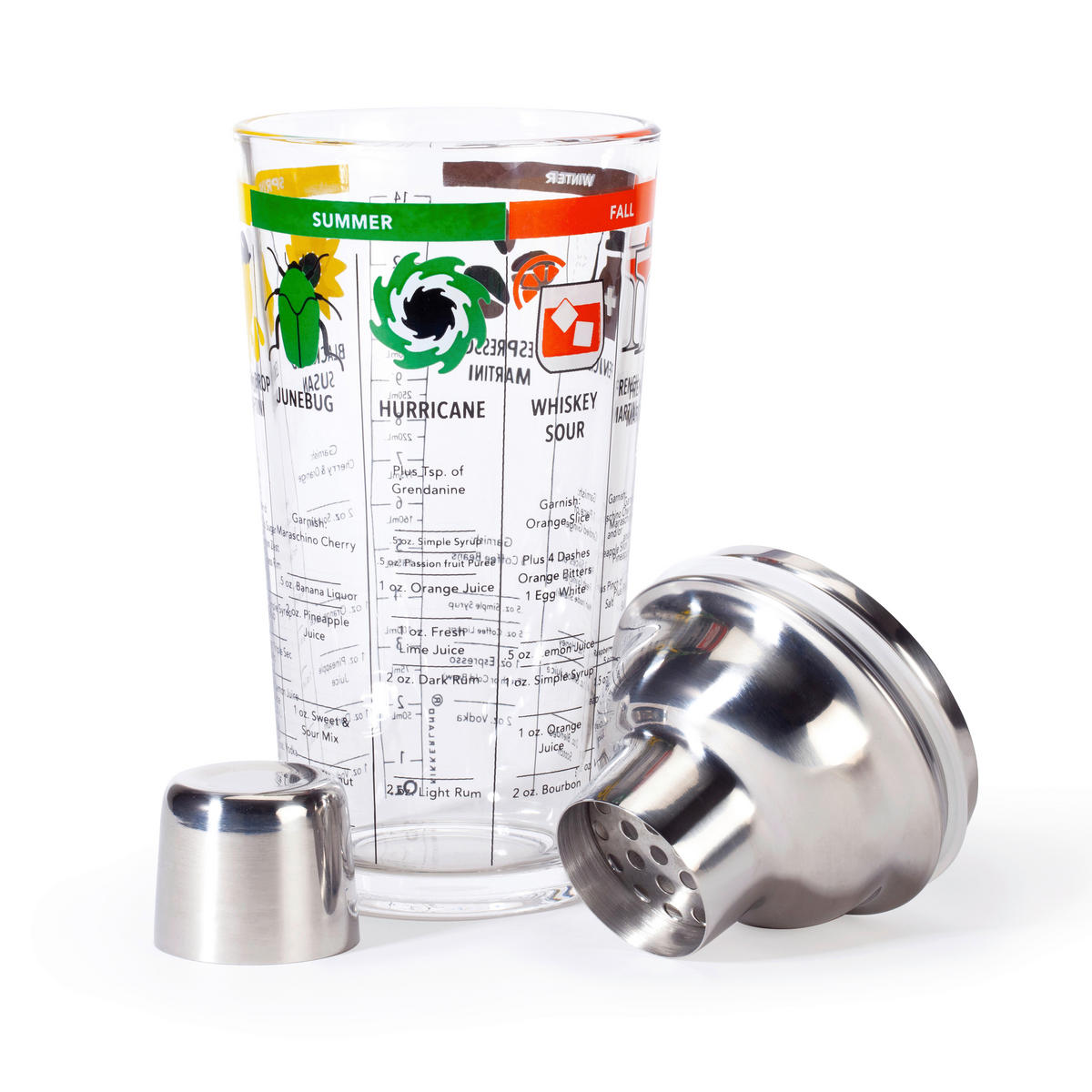 KOZAREC ZA KOKTAJL    - siva, Basics, steklo (9/17,7/9cm) - Kikkerland