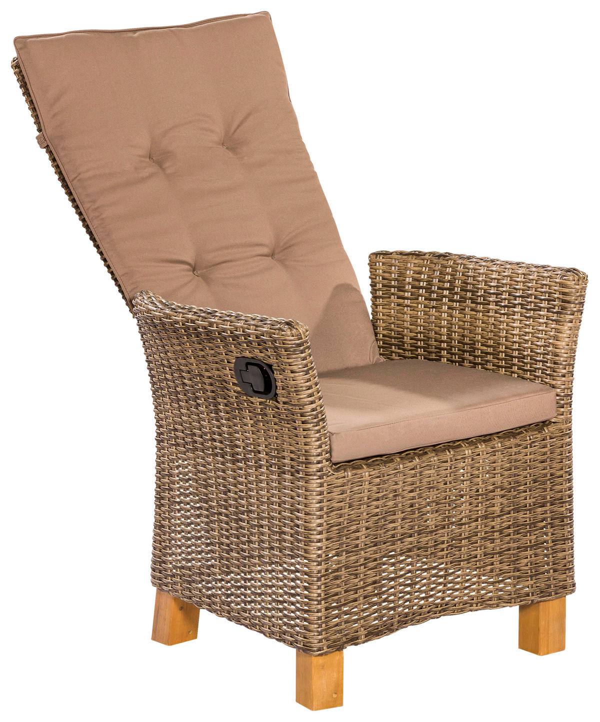 GARTENSESSEL Holz, Metall, Kunststoff, Textil Naturfarben, Akaziefarben, Cappuccino  - Naturfarben/Akaziefarben, KONVENTIONELL, Holz/Kunststoff (59/110/65,5cm) - Gardenson